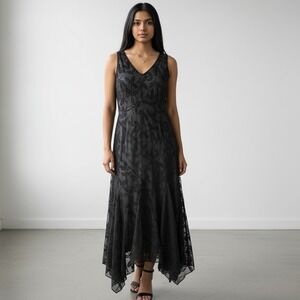 Vtg Y2K Temptations Dress M Black Overlay Iridescent Asymmetric Whimsigoth Fairy